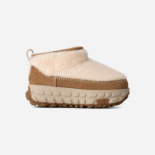 UGG Venture Daze Ultra Mini Cozy Boot for Women in Brown, Size 11, Shearling/Leather/Wool