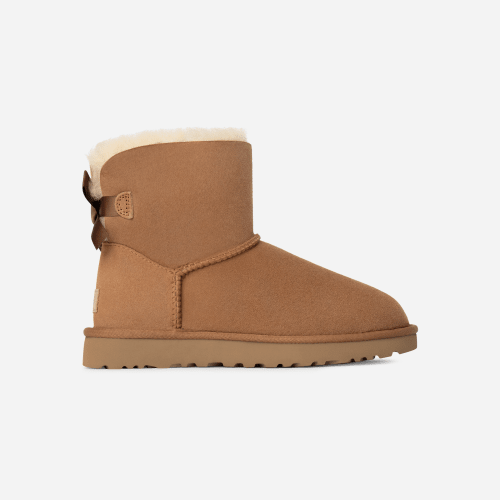 UGG Mini Bailey Bow II Boot für Damen in Brown, Größe 42, Veloursleder