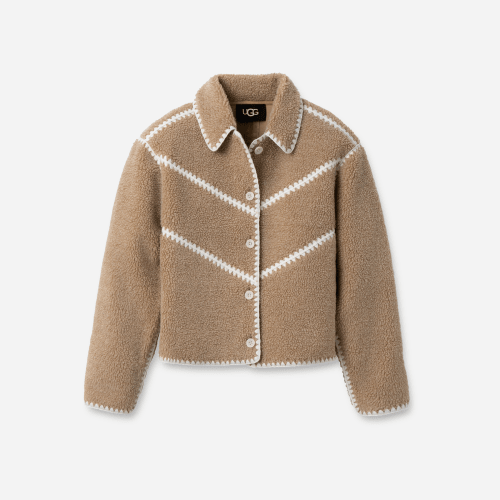 UGG Ellison UGGfluff Shell Jacket for Women in Sand Heather