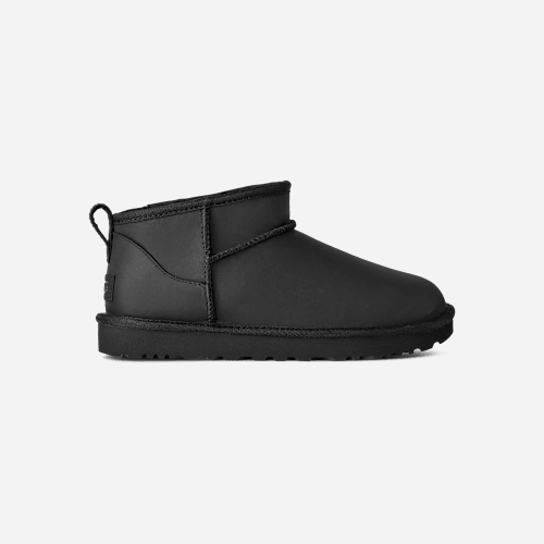 UGG Classic Ultra Mini Leather Boot for Women in Black