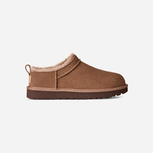 UGG Classic Micro Boot for Women in Rocky Oak, Size 6, Suede/Polyester/Leather