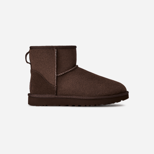 UGG Classic Mini II for Women in Dusted Cocoa, Size 3, Twinface/Polyester/Leather