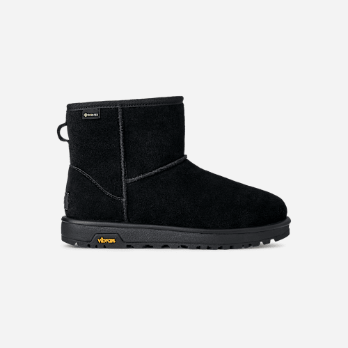 UGG Classic Mini GTX for Women in Black, Size 5, Suede/Polyester/Wool