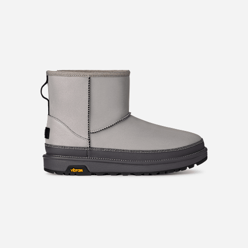 UGG Classic Mini Reflective for Men in Silver Reflective, Size 10, Synthetic/Polyester/Wool