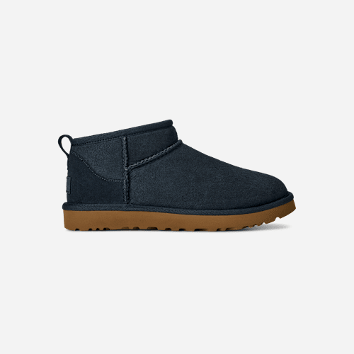 UGG Classic Ultra Mini Boot for Women in Dark Indigo, Size 6, Twinface/Polyester/Leather