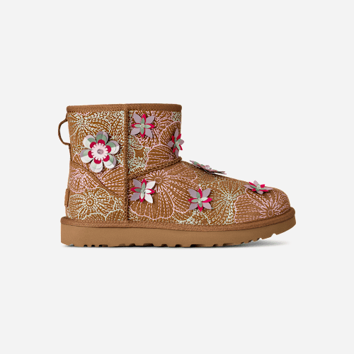 UGG Classic Mini Meadow Boot for Women in Brown, Size 5, Suede/Polyester/Leather
