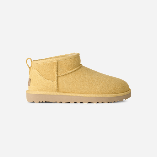 UGG Classic Ultra Mini for Women in Muted Mustard, Size 3, Twinface/Polyester/Leather