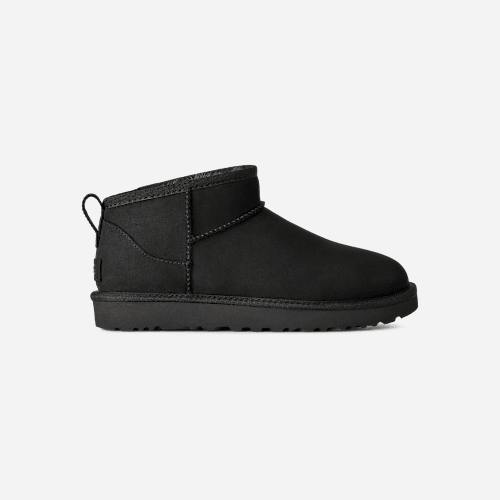 UGG Classic Ultra Mini Nubuck Boot for Women in Black, Size 7, Polyester/Leather/Wool