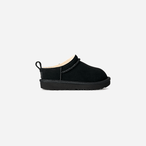 UGG Classic Micro Boot for Kids in Black, Size 8, Suede/Polyester/Wool