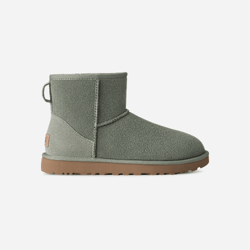 UGG Classic Mini II for Women in Shaded Clover, Size 7, Twinface/Polyester/Leather