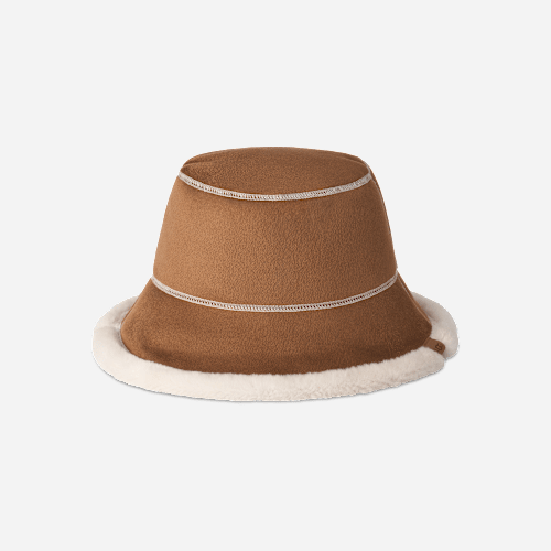 UGG Frankie Reversible Bucket Hat for Women in Dark Chestnut/Cream