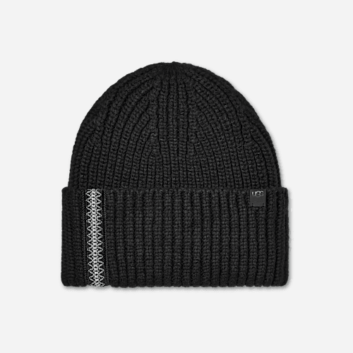 UGG Chunky Rib UGGbraid Beanie for Men in Black
