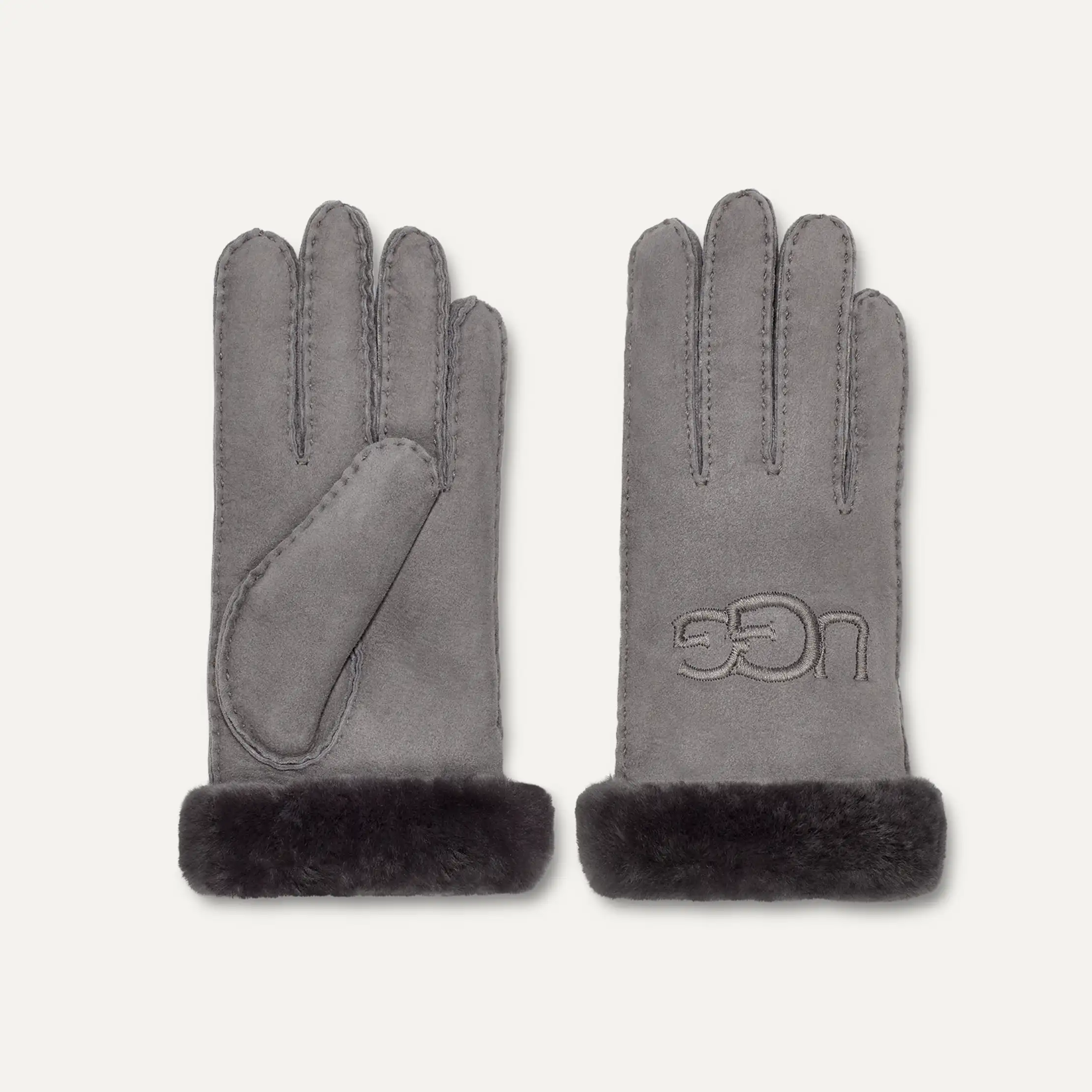 【UGG】Embroidered Logo Sheepskin Gloves☆ シープスキン 手袋 UGG Australia (アグ オーストラリア) ロゴ シープスキン