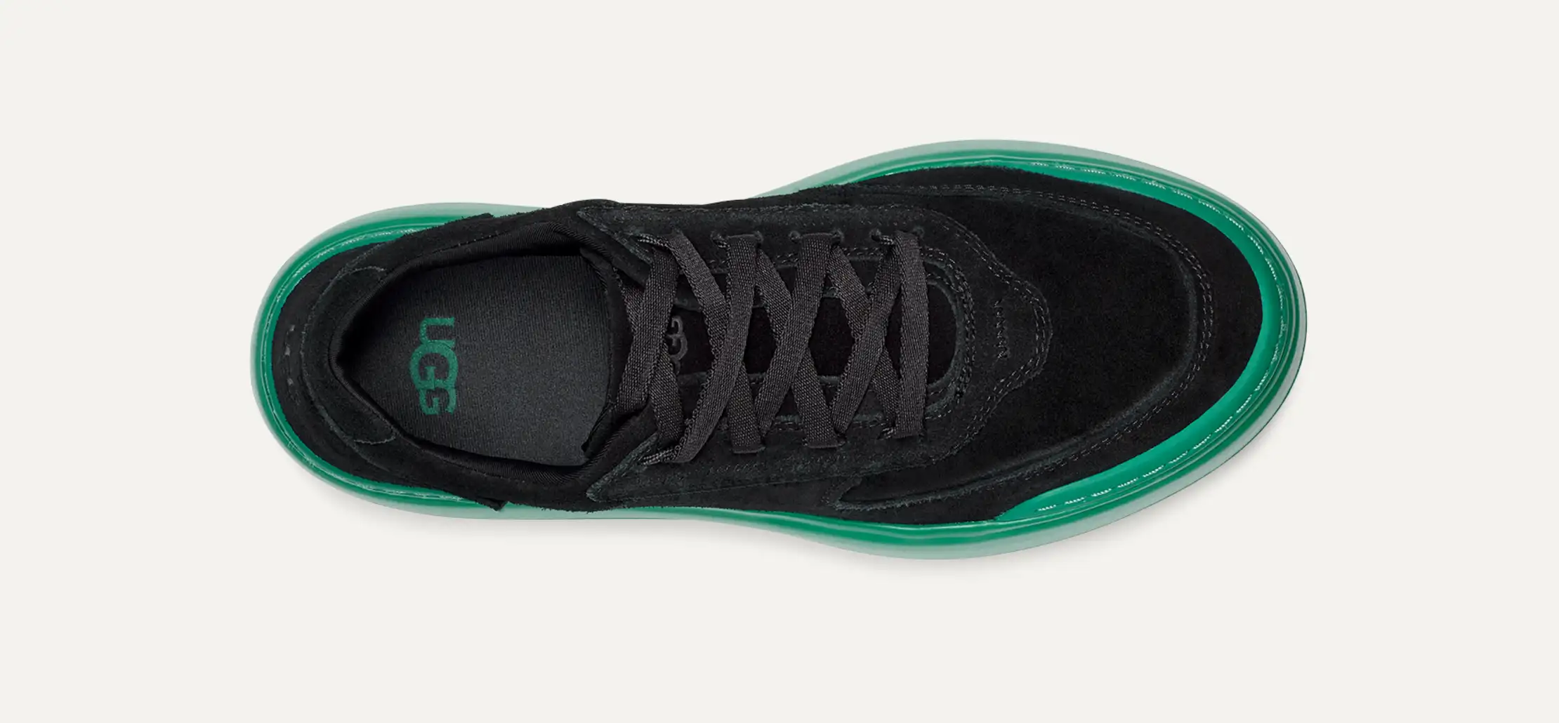 UGG MARIN MEGA LACE PLATFORM BLACK / EMERALD GREEN SHOES US