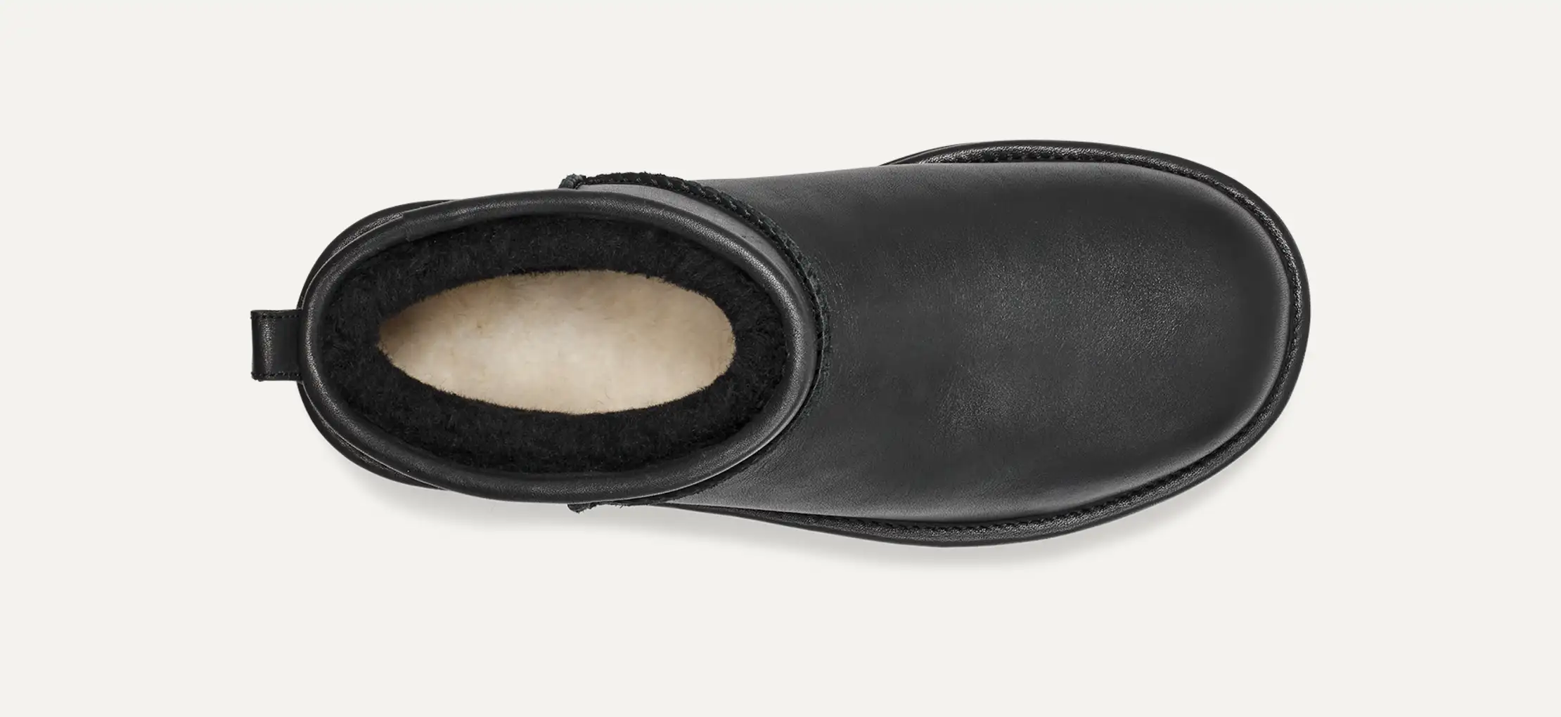 UGG Classic Ultra Mini Platform ブラック UGG CLASSIC ULTRA MINI PLATFORM LEATHER BLACK SHEARLING BOOT