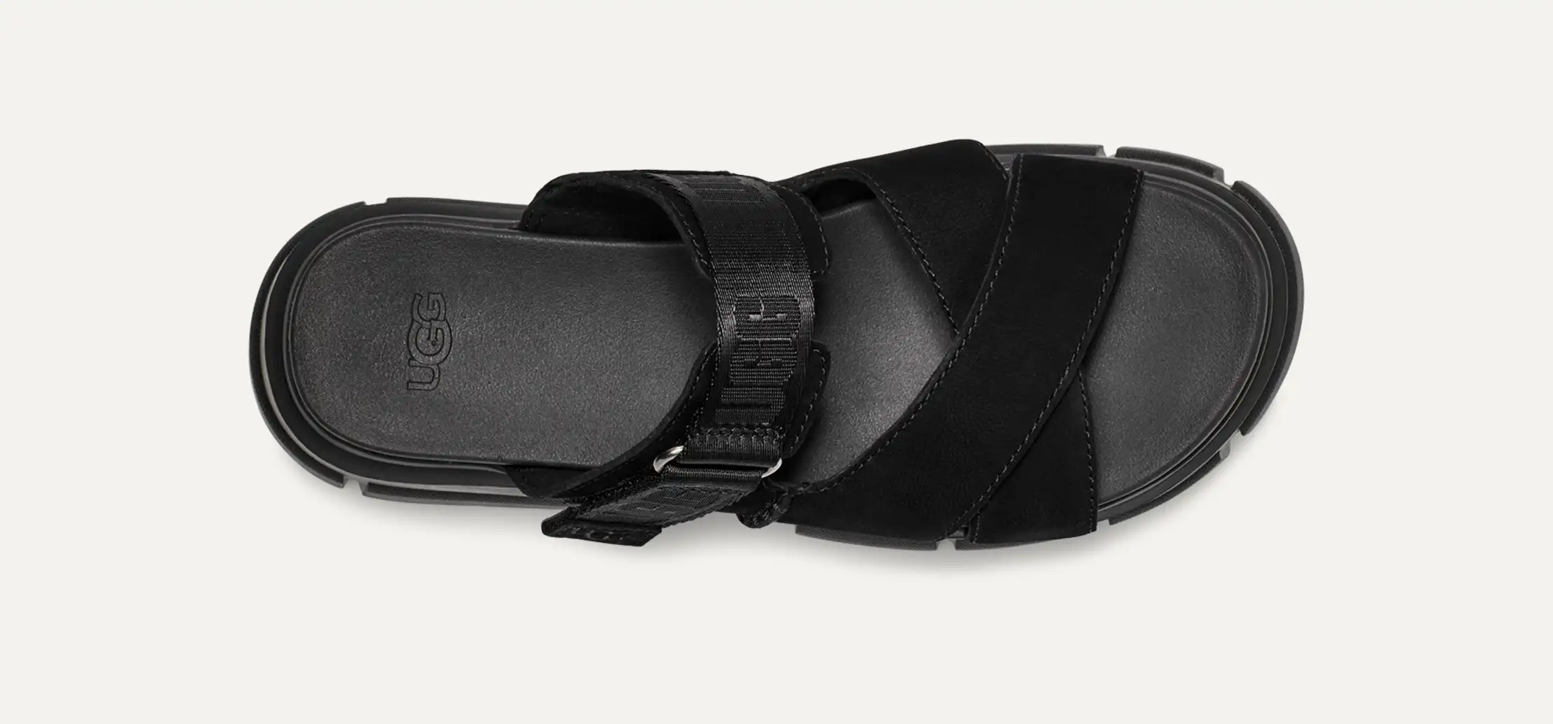うれしい! Sale! ☆UGG Ashton leather sandals スリッパSlide UGG ASHTON SLIDE BLACK CHUNKY PLATFORM LOGO SANDALS, WOMEN