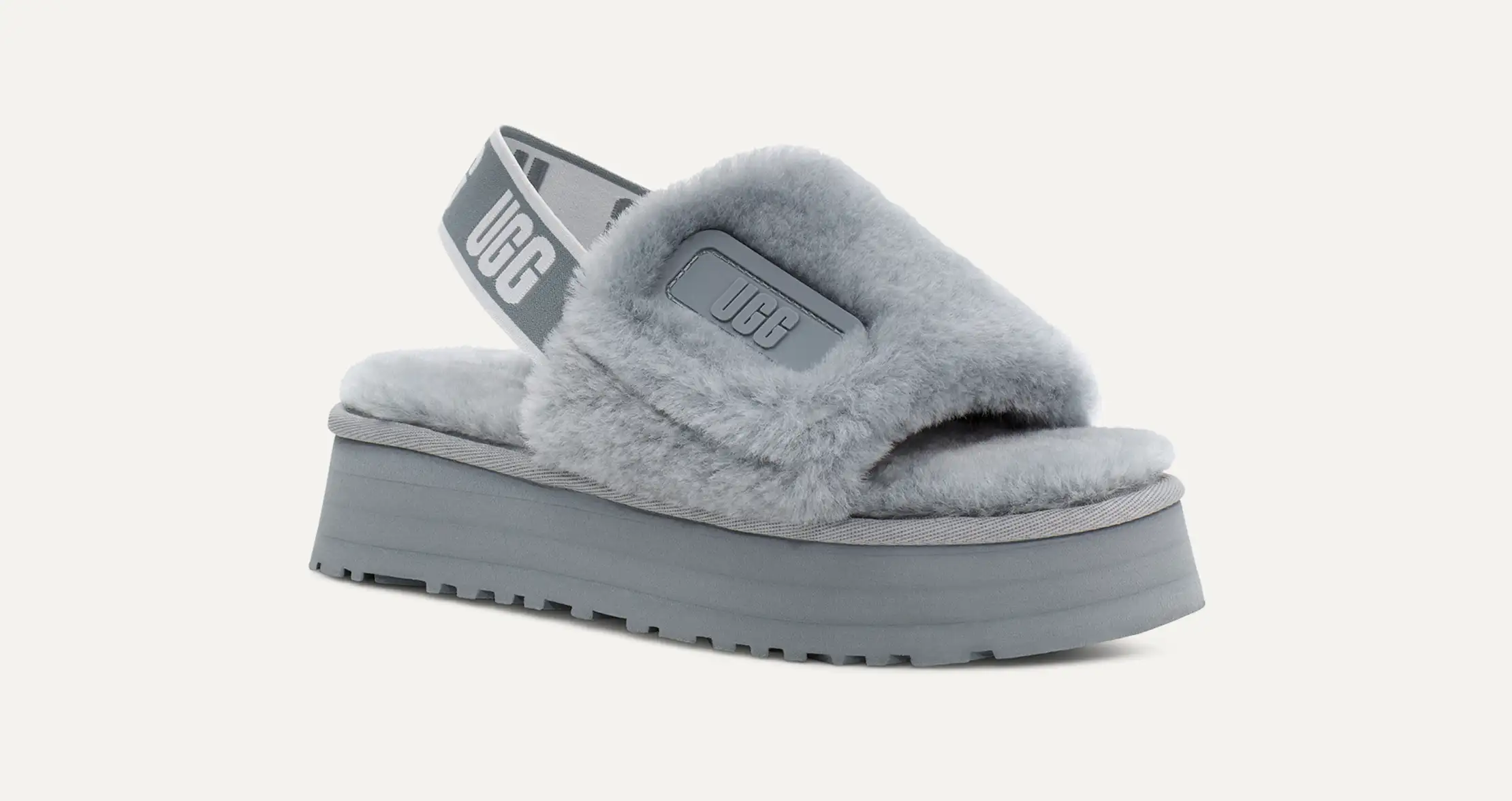 UGG disco slide グレー UGG Disco Slide Sandal Women's Size 9 Platform Slingback