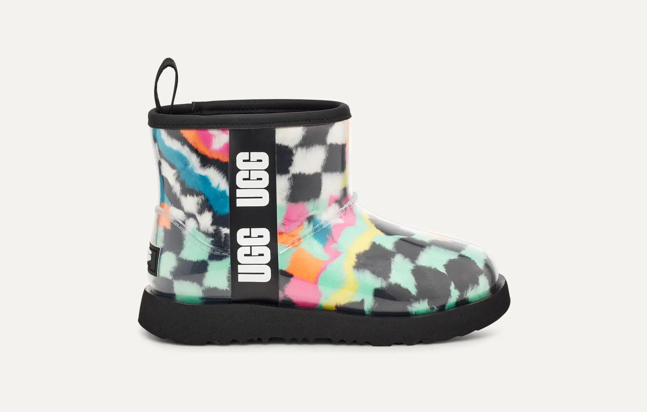 UGG アグ CLASSIC CLEAR MINI UGG CLASSIC CLEAR MINI MARBLE BLACK WATERPROOF BOOT US 7