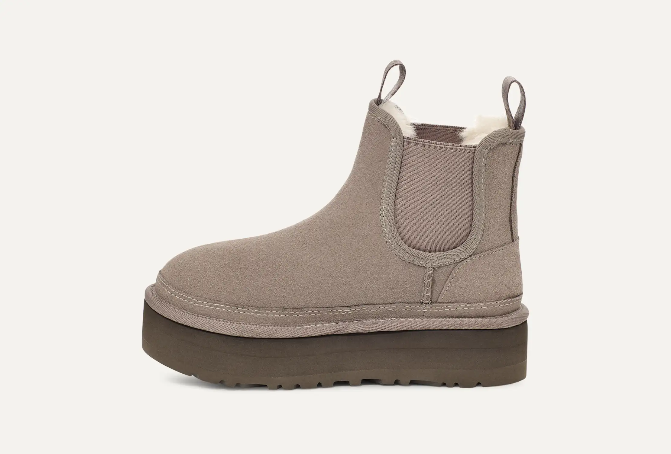 UGG W Neumel Platform Chelsea グレー 7 UGG Neumel Platform Boot Chelsea Size 7 Chunky Shoes New In