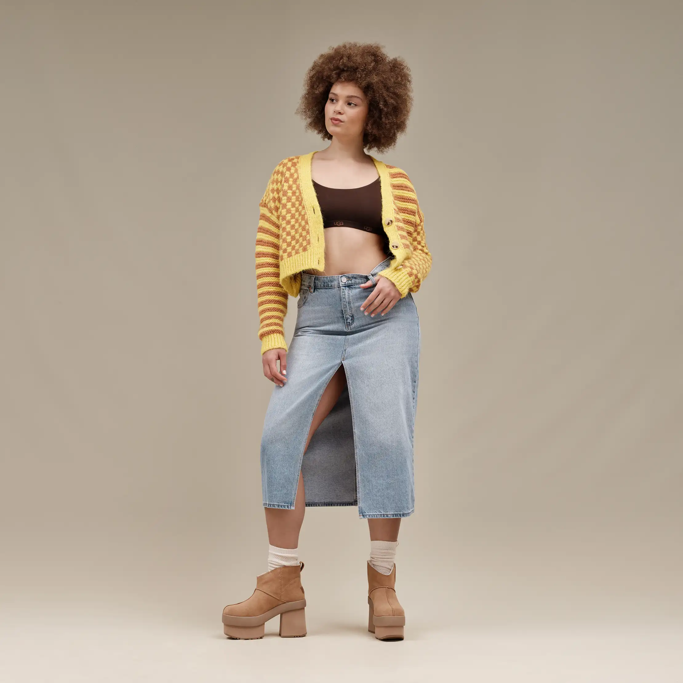 【UGG】New Heights Platform Mini UGG Classic Ultra Mini New Heights Suede Platform Booties