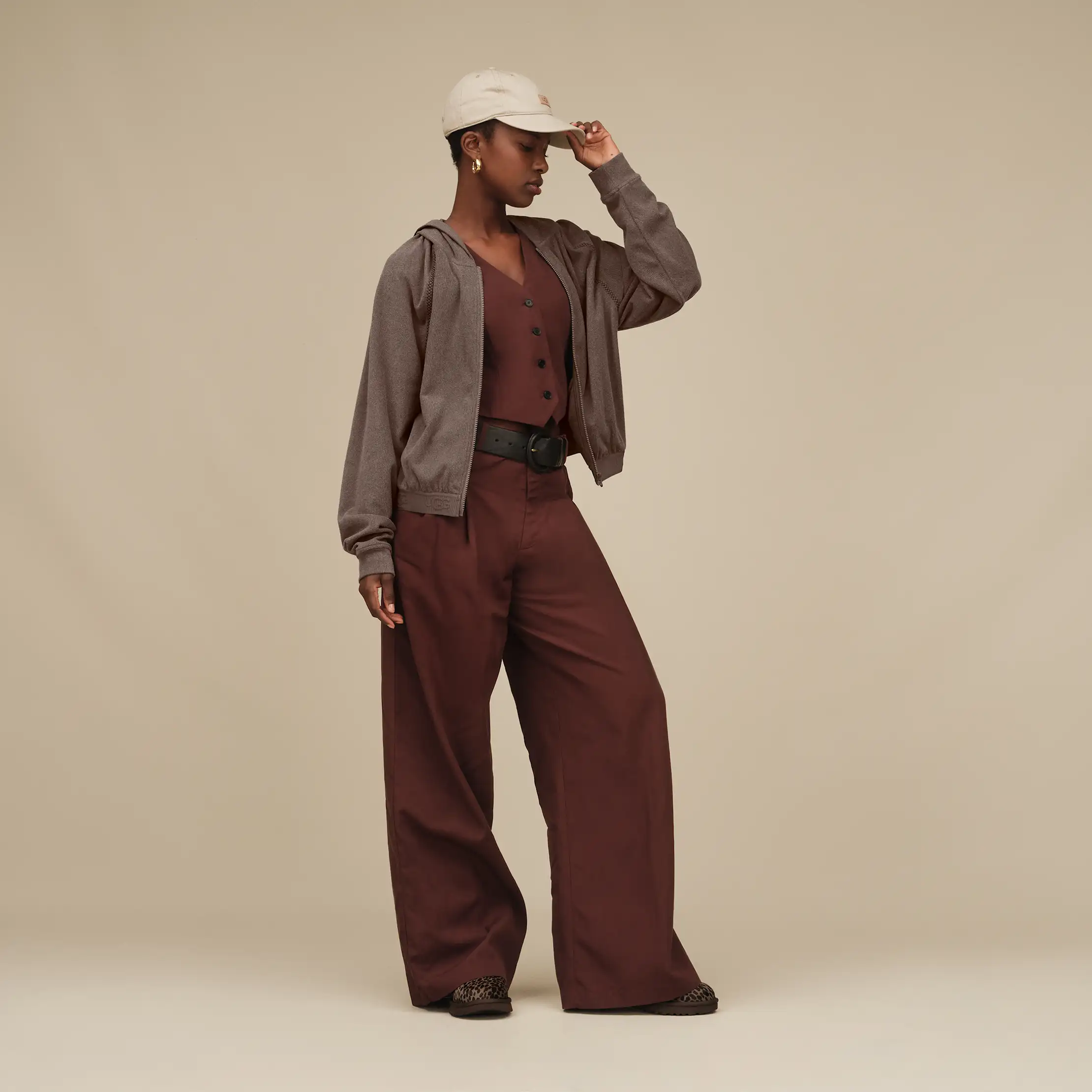 (取寄) アグ レディース オーブリー ジップ ブーディ UGG women Aubrie Zip Hoodie Oyster Brown UGG® Aubrie Zip Hoodie for Women | UGG®