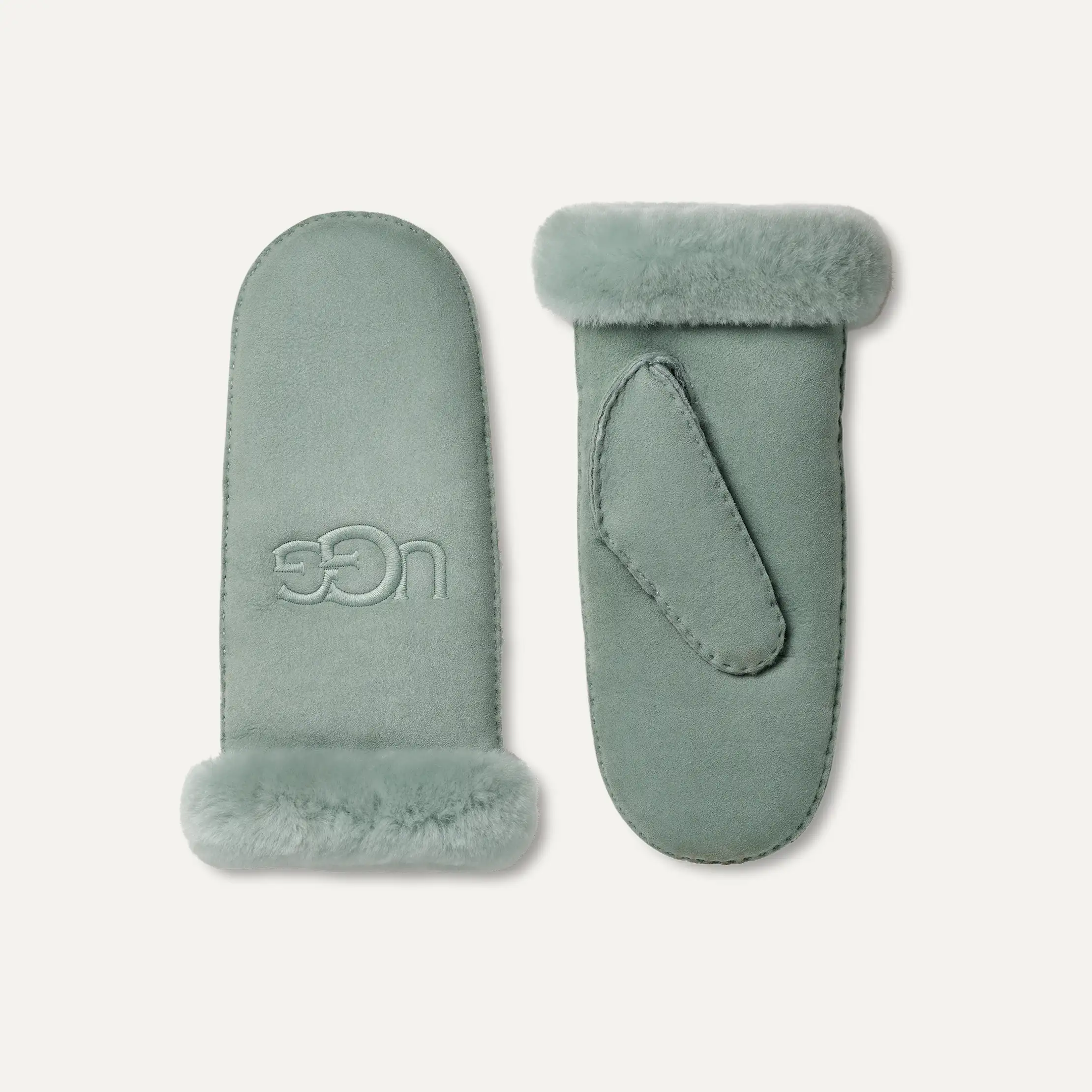 Women's Sheepskin Embroider Mitten