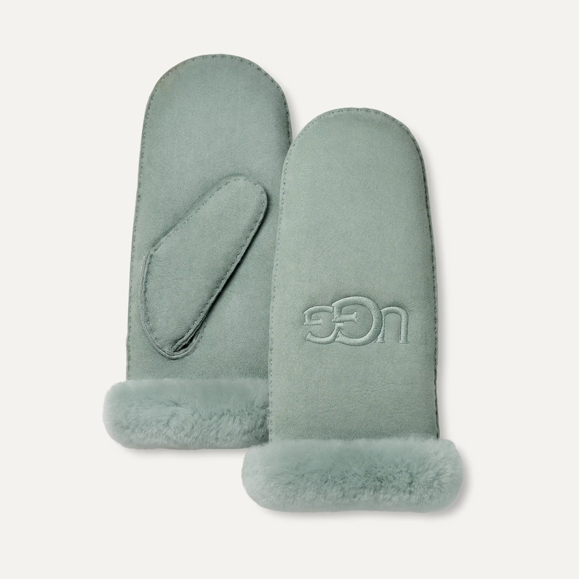 Women's Sheepskin Embroider Mitten