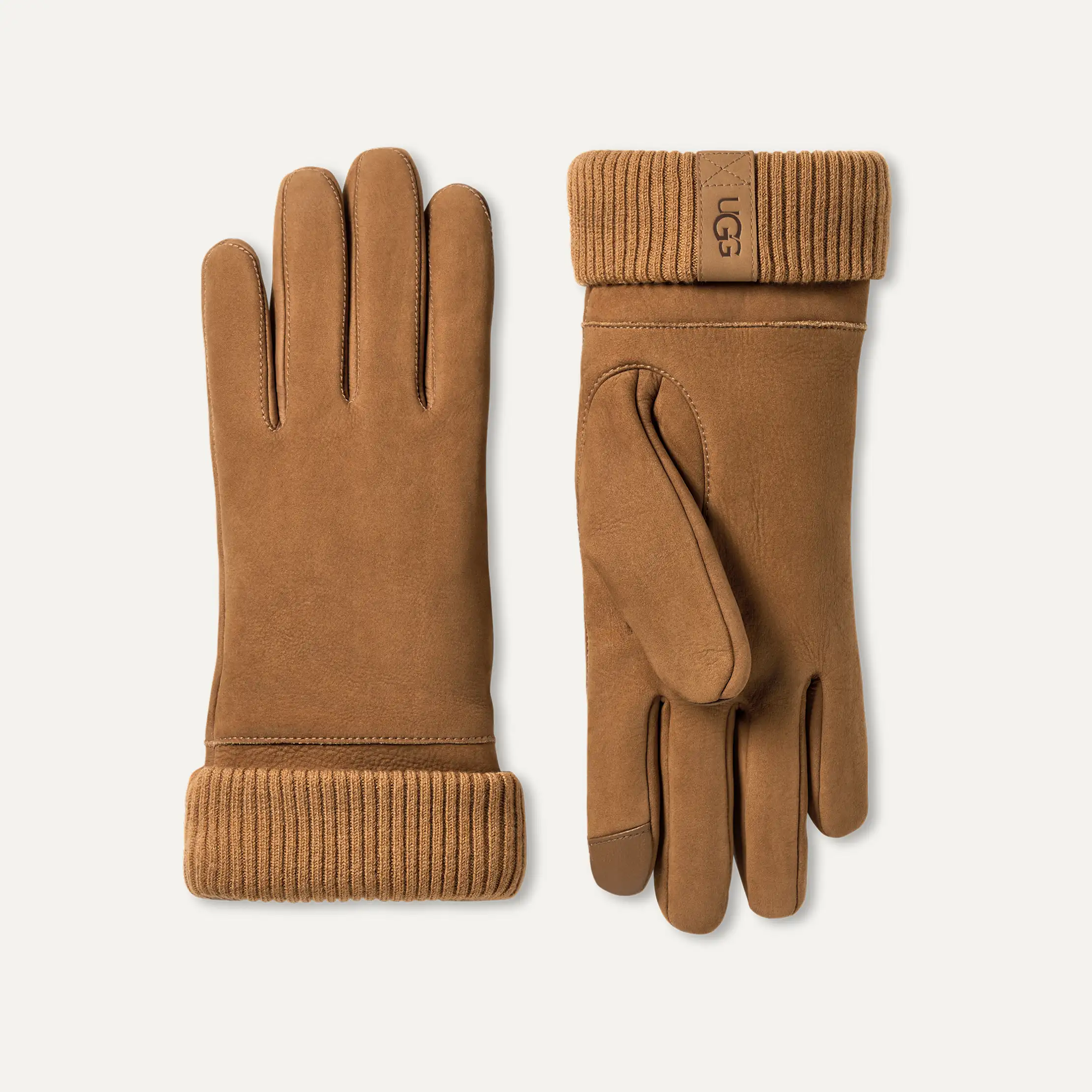 Gant manchette en tricot de cuir
