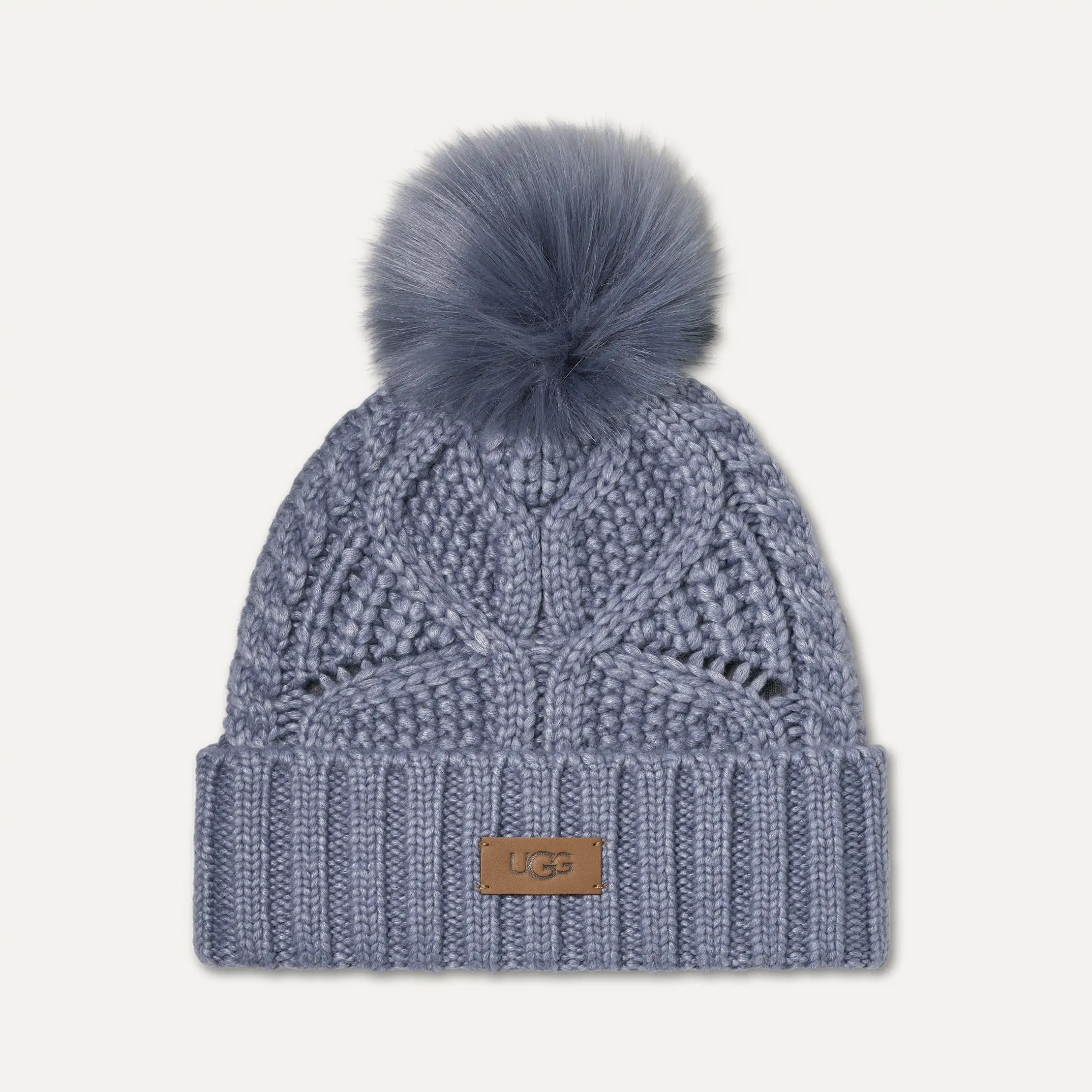 Cable Beanie With Pom