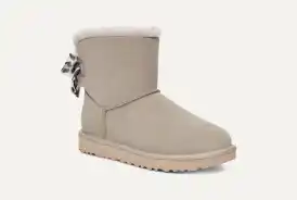 UGG Bailey Bow Leopard Black Boots - Women's – MyCozyBoots