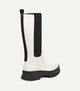 【UGG】W Ashton チェルシー ブーツ Tall ミドル 防水 レザー 白 UGG Ashton High Chelsea Tall White Leather Boots Size US 8