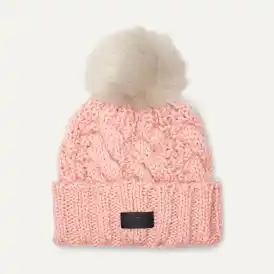 Knit Cable Beanie Faux Fur Pom | UGG®