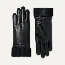 Gant manchette en tricot de cuir