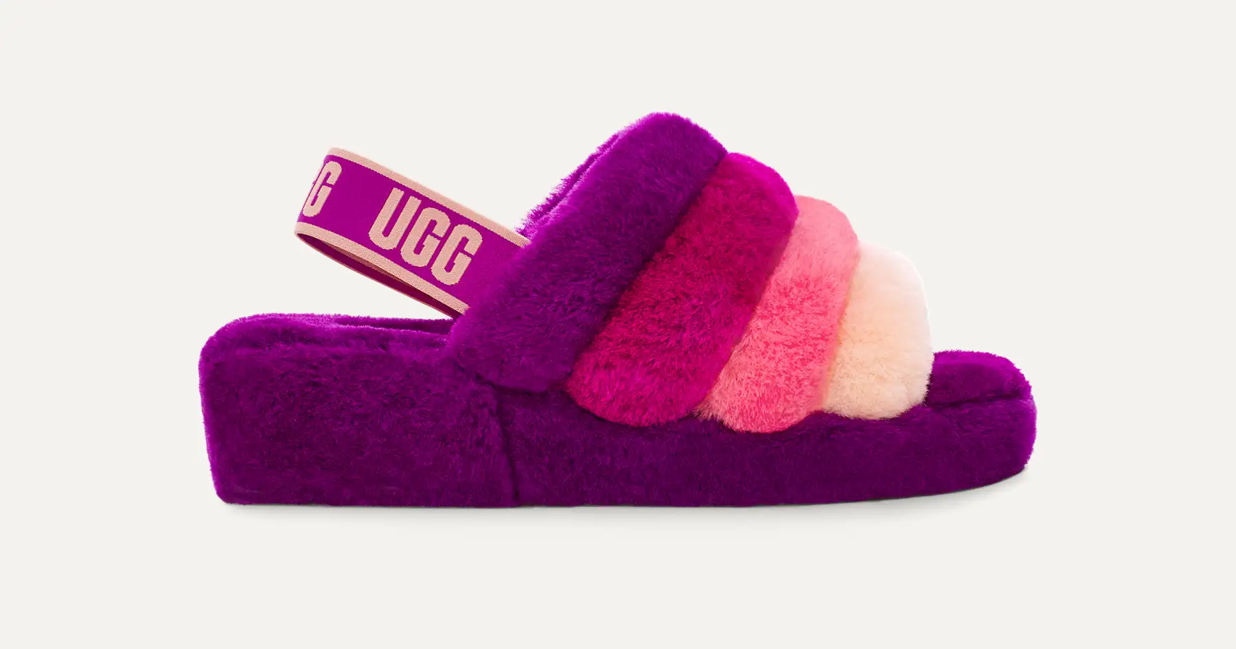 Rainbow Slippers Ugg Fluff Yeah Black Rainbow Fluff Yeah Slide