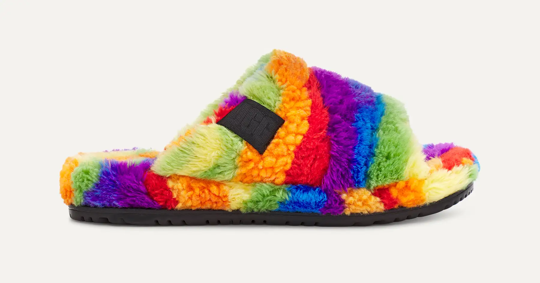Mens UGG Pride Rainbow Fluff You Cali Collage Faux Sandals Slides 1121616 d4d089cb-2a6a-4c88-b2b6-  main image 3