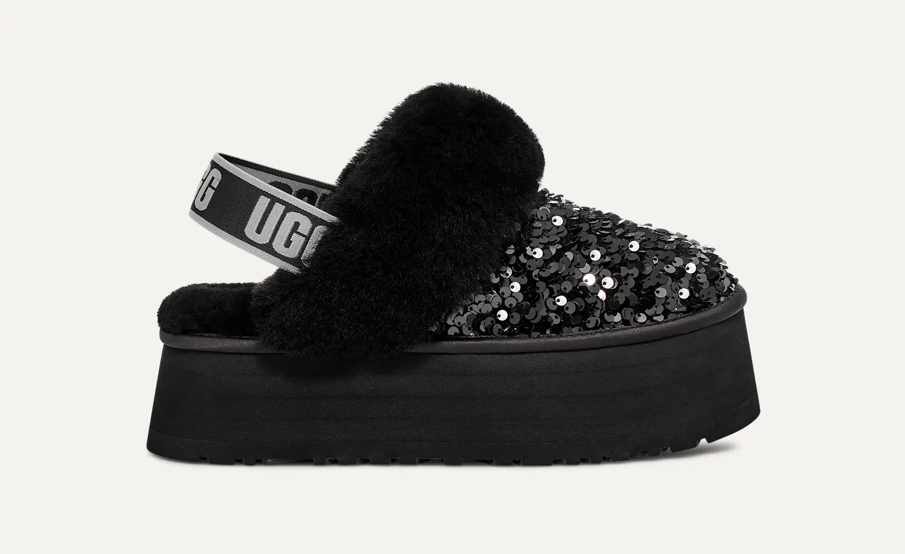 【美品】UGG FUNKETTE BOOT BLACK 〈定価19,800円〉 Funkette Graphic Platfrom Slipper | UGG
