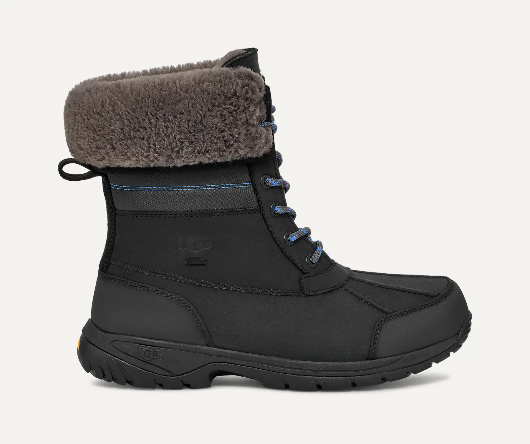 UGG Butte Quilted Winter Boots Mens Size 8 Black Blue Leather Waterproof 1158279 Men main image 4