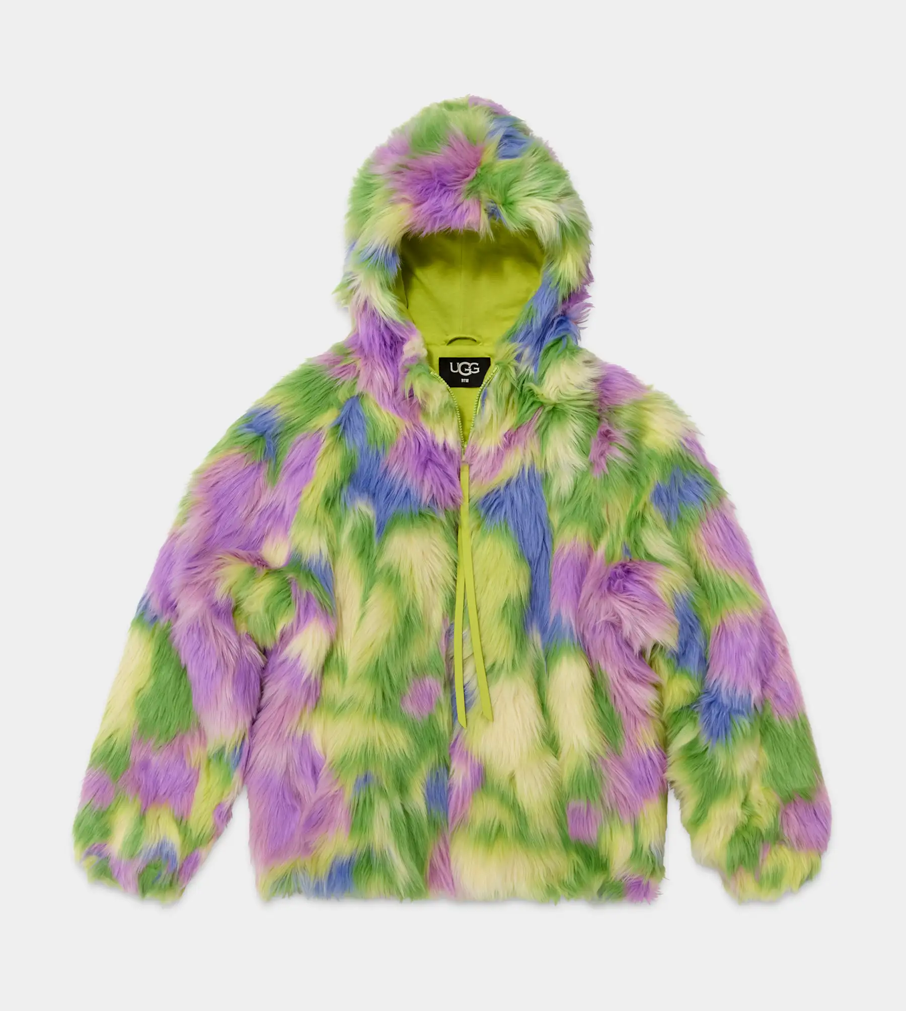 tie dye fur jacket