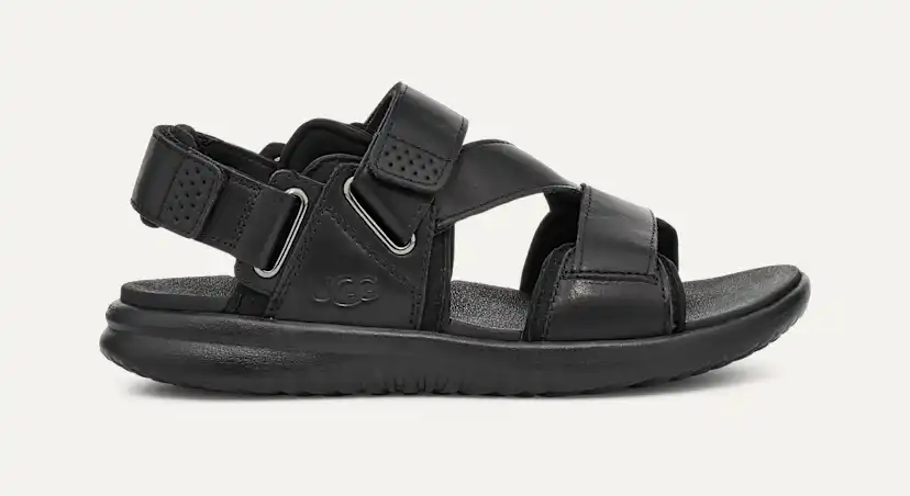 New UGG‎ MENS UNION STRAP LEATHER BLACK SANDAL SIZE 9 MODEL # 1114990. UGG UNION STRAP MEN main image 2