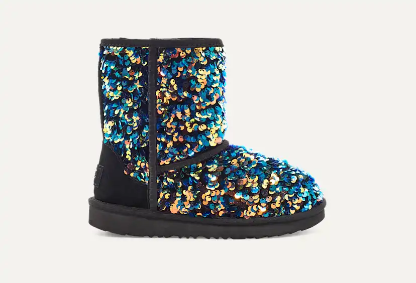Ugg Kids Sequin Ugg Boots Size 10 UGG Girls Classic II Shimmer Sky
