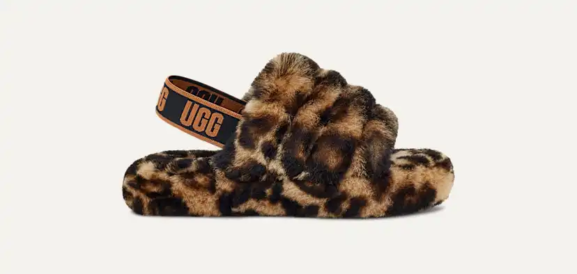 Kids' Fluff Yeah Slide Panther Print Slipper | UGG®