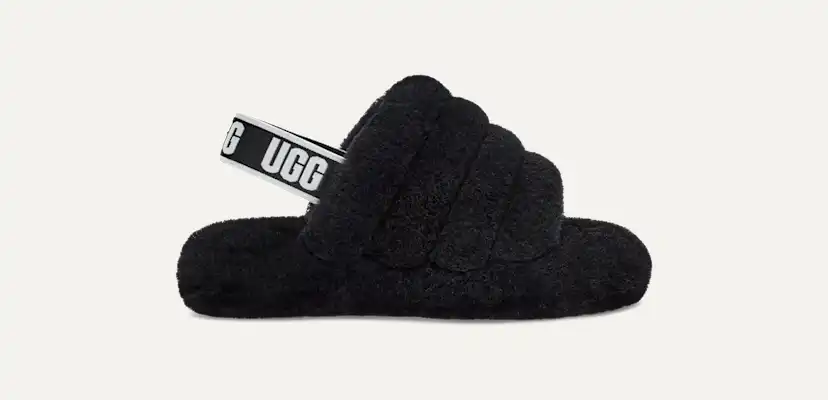UGG ファーサンダル  W FLUFF YEAH SLIDE 24cm 黒 UGG W FLUFF YEAH SLIDE BLACK アグ ウィメンズ フラッフ イヤー