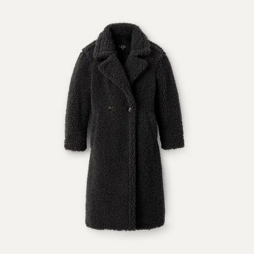 【美品】UGG　テディベアコート　インクブラック UGG アグ コート Gertrude Long Teddy Coat 1120631 レディース