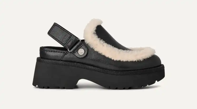 UGG ブラックレザーシューズ ファー付き size:29 (eu43) Leather Footwear | Women's Collection - Buy Now Pay Later