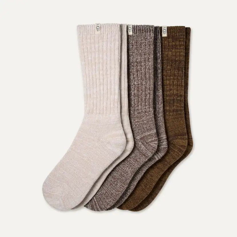 Paquet de 3 paires de chaussettes souples en tricot côtelé