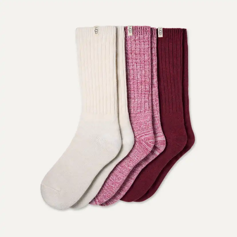 Rib Knit Slouchy Crew 3 Pack