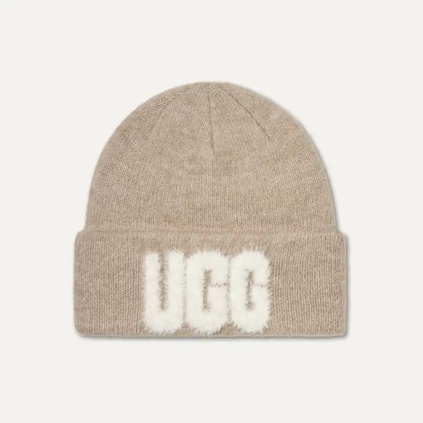 Fuzzy UGG Logo Beanie
