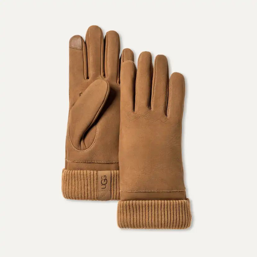 Gant manchette en tricot de cuir