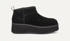【送料&関税込】UGG Black ultra Mini Boots In Suede Woman UGG Women's Classic Ultra Mini Black Boot - Continental Shoes