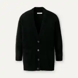 売れ筋商品|||ヤス ニット&セーター レディース アウター YASFONNY CARDIGAN - Cardigan - black ワンフォークロージング 1111clothing ◇透かし編み ジャガード